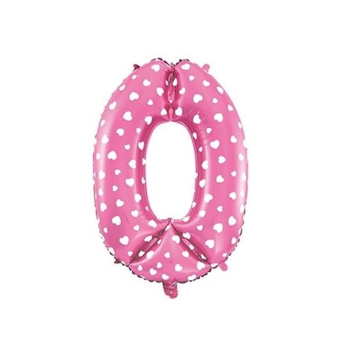 Cyfra 0 Balon Foliowy - 80 cm Różowy Jixstar Cyfra 0 Balon Foliowy - 80 cm Różowy Jixstar