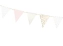 Girlanda Flagi - Flagietki jasny róż, mix, 2,1 m Partydeco