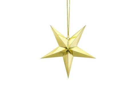 Gwiazda papierowa, 30cm, złoty Partydeco Gwiazda papierowa, 30cm, złoty Partydeco