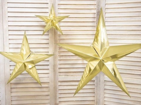 Gwiazda papierowa, 30cm, złoty Partydeco Gwiazda papierowa, 30cm, złoty Partydeco
