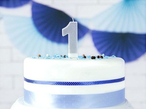 Świeczka urodzinowa Cyferka 1, srebrny Partydeco Świeczka urodzinowa Cyferka 1, srebrny Partydeco
