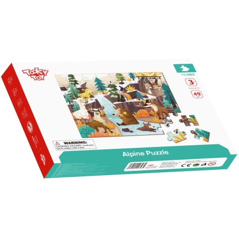 TOOKY TOY Puzzle z Woreczkiem Alpejskie Zwierzęta i Krajobraz 49 el. TOOKY TOY Puzzle z Woreczkiem Alpejskie Zwierzęta i Krajobraz 49 el.