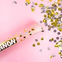 Tuba strzelająca z kółkami złotymi i srebrnymi konfetti, 40cm Partydeco