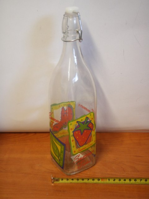 Butelka szklana ozdobna 32cm 15219 Butelka szklana ozdobna 32cm 15219