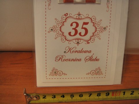 Karnet dł ROCZNICA ŚLUBU ''35'' KORALOWA 5420 Karnet dł ROCZNICA ŚLUBU ''35'' KORALOWA 5420