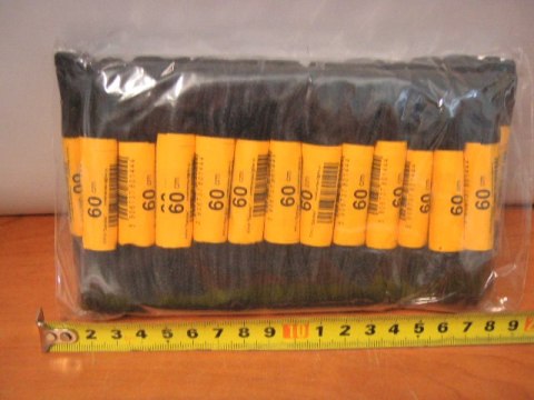 Sznurowadła 25par 60cm czarne grube kręcone 1114 Sznurowadła 25par 60cm czarne grube kręcone 1114