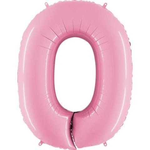 Balon Foliowy Cyfra 0, pudrowy róż, 102cm Grabo Grabo Balon Foliowy Cyfra 0, pudrowy róż, 102cm Grabo Grabo