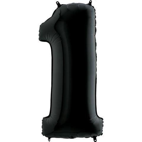 Balon Foliowy Cyfra 1, Czarna, 102cm Grabo Grabo Balon Foliowy Cyfra 1, Czarna, 102cm Grabo Grabo