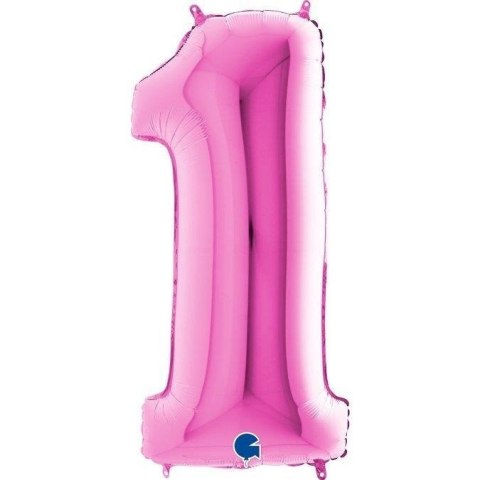 Balon Foliowy Cyfra 1 Różowa Fuksja - 102 cm Grabo Grabo Balon Foliowy Cyfra 1 Różowa Fuksja - 102 cm Grabo Grabo