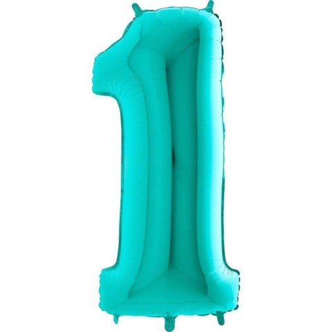 Balon Foliowy Cyfra 1 Tiffany, Miętowy - 102 cm Grabo Grabo Balon Foliowy Cyfra 1 Tiffany, Miętowy - 102 cm Grabo Grabo