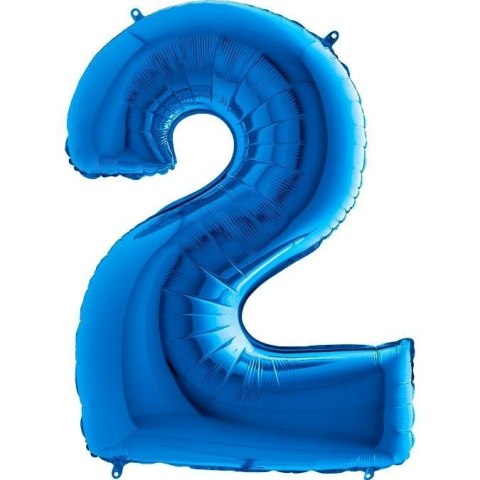 Balon Foliowy Cyfra 2 Niebieska - 102 cm Grabo Grabo Balon Foliowy Cyfra 2 Niebieska - 102 cm Grabo Grabo