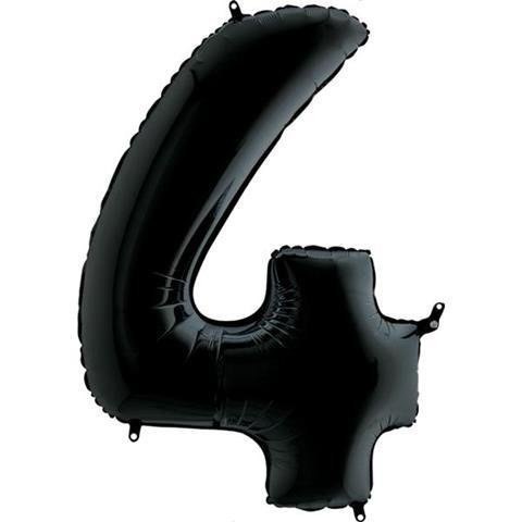 Balon Foliowy Cyfra 4, Czarna, 102cm Grabo Grabo Balon Foliowy Cyfra 4, Czarna, 102cm Grabo Grabo