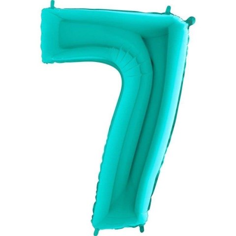 Balon Foliowy Cyfra 7 Tiffany, Miętowy - 102 cm Grabo Grabo Balon Foliowy Cyfra 7 Tiffany, Miętowy - 102 cm Grabo Grabo