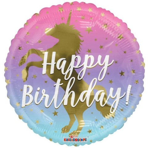 Balon Foliowy Unicorn, Happy Birthday, 46 cm Kaleidoscope Balon Foliowy Unicorn, Happy Birthday, 46 cm Kaleidoscope