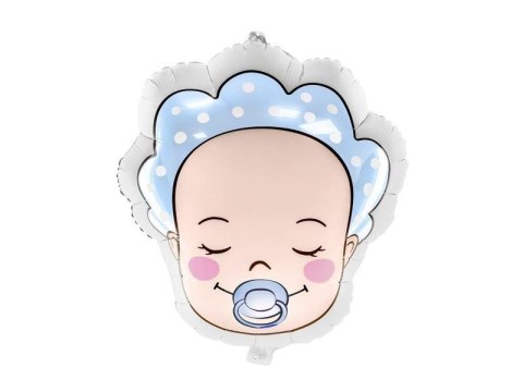 Balon foliowy Bobas, chłopiec, niebieski, 40 x 45 cm Partydeco