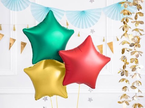 Balon foliowy Gwiazda, czerwona, 48cm Partydeco Balon foliowy Gwiazda, czerwona, 48cm Partydeco