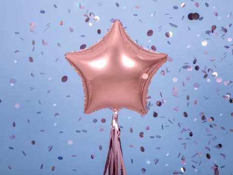 Balon foliowy Gwiazda, różowe złoto, 48cm Partydeco Balon foliowy Gwiazda, różowe złoto, 48cm Partydeco
