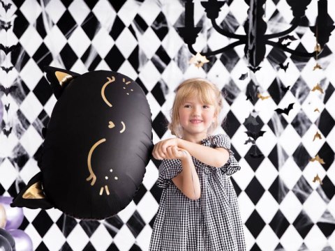 Balon foliowy Kotek, czarny, 48x36cm Partydeco Balon foliowy Kotek, czarny, 48x36cm Partydeco