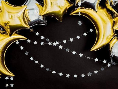 Balon foliowy Księżyc, 60cm, złoty Partydeco Balon foliowy Księżyc, 60cm, złoty Partydeco