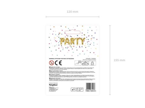 Balon foliowy Litera A, 35cm, Złota Partydeco Balon foliowy Litera A, 35cm, Złota Partydeco