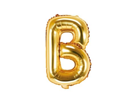 Balon foliowy Litera B, 35cm, Złota Partydeco Balon foliowy Litera B, 35cm, Złota Partydeco