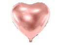 Balon foliowy Serce Rose Gold, 45cm, różowe złoto Partydeco