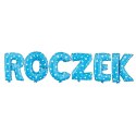 Balon foliowy napis ROCZEK niebieski w gwiazdki, 40 cm PartyPal