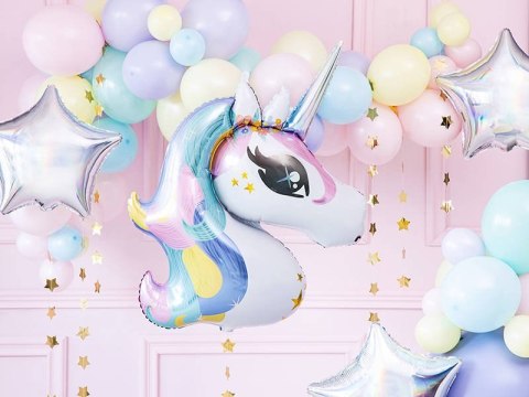 Balon foliowy, pastelowy Jednorożec Unicorn, 73x90cm Partydeco Balon foliowy, pastelowy Jednorożec Unicorn, 73x90cm Partydeco