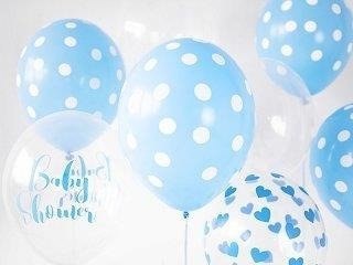 Balony Transparentne w Błękitne Serduszka, Crystal Clear 30cm (1 op. / 6 szt.) Partydeco Balony Transparentne w Błękitne Serduszka, Crystal Clear 30cm (1 op. / 6 szt.) Partydeco