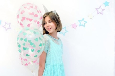 Balony Transparentne w Miętowe Serduszka, Crystal Clear 30cm (1 op. / 6 szt.) Partydeco Balony Transparentne w Miętowe Serduszka, Crystal Clear 30cm (1 op. / 6 szt.) Partydeco