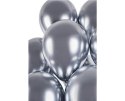 Balony lateksowe, Srebrne Shiny chrom, 33cm, 50 szt. Gemar