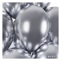 Balony lateksowe, Srebrne Shiny chrom, 33cm, 50 szt. Gemar
