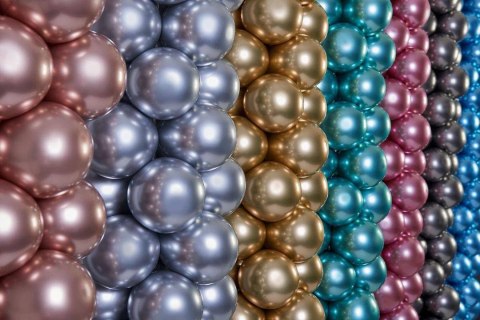 Balony lateksowe, Srebrne Shiny chrom, 33cm, 50 szt. Gemar Balony lateksowe, Srebrne Shiny chrom, 33cm, 50 szt. Gemar