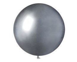 Balony lateksowe, Srebrne Shiny chrom, 47,5 cm, 25 szt. Gemar