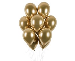 Balony lateksowe, Złote Shiny chrom, 33 cm, 50 szt. Gemar