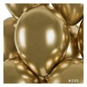 Balony lateksowe, Złote Shiny chrom, 33 cm, 50 szt. Gemar