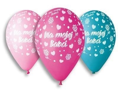 Balony lateksowe, dla mojej Babci, 32,5 cm, 5 szt. Gemar Balony lateksowe, dla mojej Babci, 32,5 cm, 5 szt. Gemar