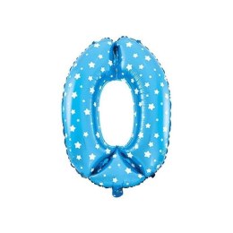 Cyfra 0 Balon Foliowy - 80 cm Niebieski Jixstar