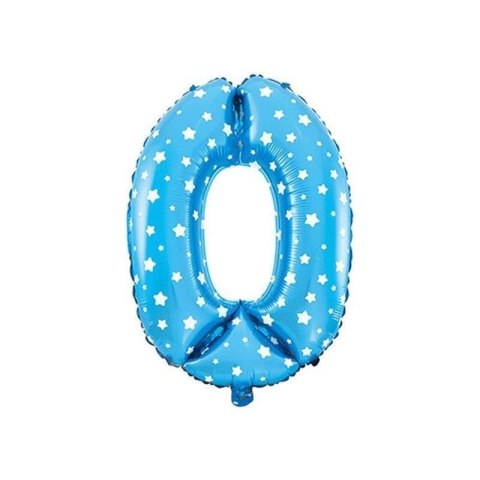 Cyfra 0 Balon Foliowy - 80 cm Niebieski Jixstar Cyfra 0 Balon Foliowy - 80 cm Niebieski Jixstar