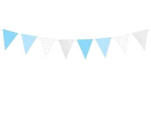 Girlanda Birthday - Błękitne Flagietki, 1,3m Partydeco Girlanda Birthday - Błękitne Flagietki, 1,3m Partydeco