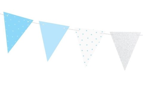 Girlanda Birthday - Błękitne Flagietki, 1,3m Partydeco Girlanda Birthday - Błękitne Flagietki, 1,3m Partydeco