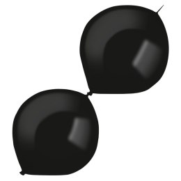 Lateksowe z łącznikiem Czarne, Decorator E-Link Jet Black, 30cm, 50 szt. Amscan / Anagram