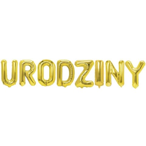 Napis URODZINY - Balon Foliowy Złoty PartyPal Napis URODZINY - Balon Foliowy Złoty PartyPal