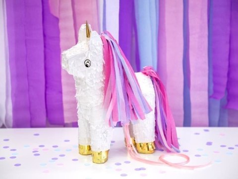 Piniata Urodzinowa Jednorożec, 24,5x34x9cm - Spadające Prezenty Partydeco Piniata Urodzinowa Jednorożec, 24,5x34x9cm - Spadające Prezenty Partydeco