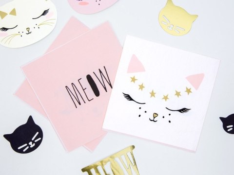 Serwetki Kotek meow, 33x33cm (1 op. / 20 szt.) Partydeco Serwetki Kotek meow, 33x33cm (1 op. / 20 szt.) Partydeco