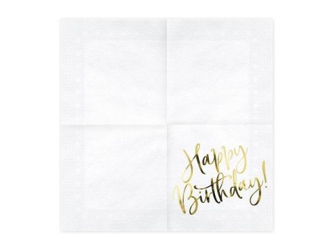 Serwetki urodzinowe z napisem Happy Birthday, 33cm, 20 szt. Partydeco Serwetki urodzinowe z napisem Happy Birthday, 33cm, 20 szt. Partydeco