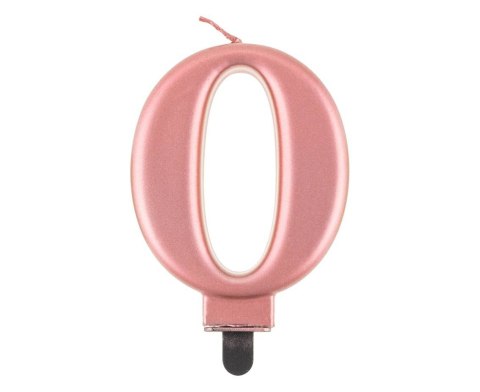 Świeczka cyferka 0, metalik Rose Gold, 8 cm Marka niezdefiniowana Świeczka cyferka 0, metalik Rose Gold, 8 cm Marka niezdefiniowana