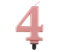 Świeczka cyferka 4, metalik Rose Gold, 8 cm Marka niezdefiniowana