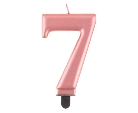 Świeczka cyferka 7, metalik Rose Gold, 8 cm Marka niezdefiniowana Świeczka cyferka 7, metalik Rose Gold, 8 cm Marka niezdefiniowana