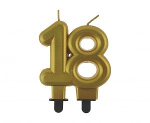 Świeczka na tort 18, na osiemnastkę, liczba „18" Godan Świeczka na tort 18, na osiemnastkę, liczba „18" Godan